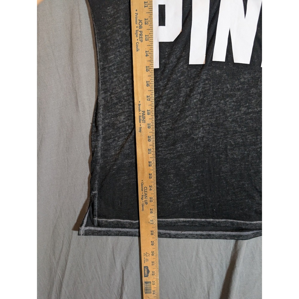 Victoria's Secret PINK short‎ sleeve V-neck burnout tee in black and white - Picture 4 of 8